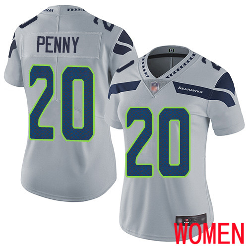Seattle Seahawks Limited Grey Women Rashaad Penny Alternate Jersey NFL Football #20 Vapor Untouchable